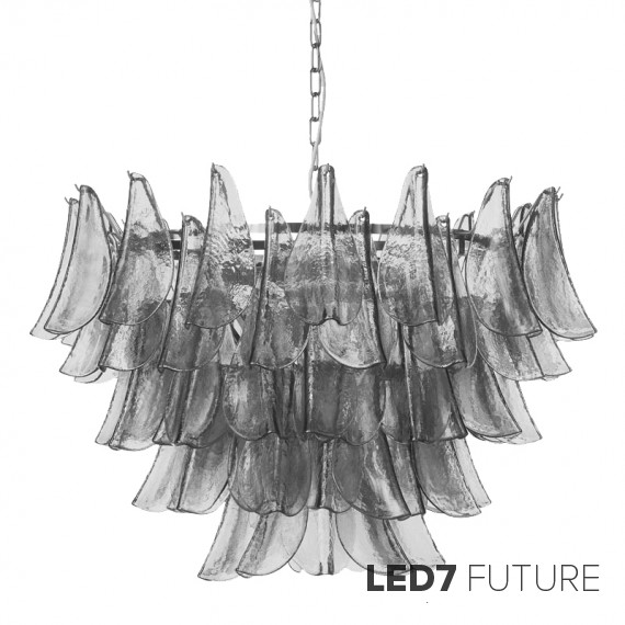 Williams Sonoma - Murano Tapered Leaf Chandelier Smoke